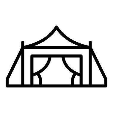 Bedevi çadır evi ikonu ana hat vektörü. Arap çölü. Arap kültürü