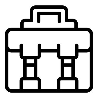 Donanım kutusu simgesi ana hatları vektörü. Alet çantası. Onarım kutusu