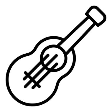 String ukulele simgesi ana hatları vektörü. Müzik gitarı. Sanat stili