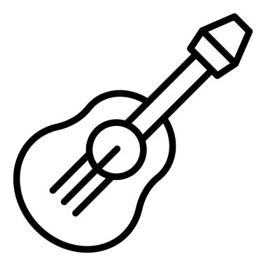 Ukelele simge dış hat vektörü. Ukulele gitarı. Müzik aleti