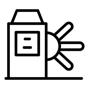 Okul bariyeri ana hatları vektörü. Polis memuru. Polis güvenliği