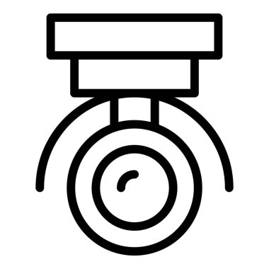 Güvenlik kamerası ikonu ana hat vektörü. Subay yolu. Oda penceresi