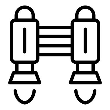 İstihdam jetpack simgesi ana hatları vektörü. Çalışma hızı. Roketi Yükle