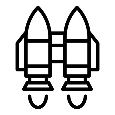 Yetenekli jetpack simgesi ana hat vektörü. İş geleceği. Yükseltme hızı