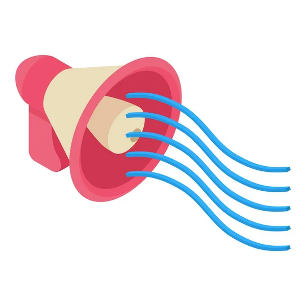 Изометрический Вектор Значка Агитации Розовый Громкоговоритель Значком Звуковой Волны Извещение — стоковый вектор