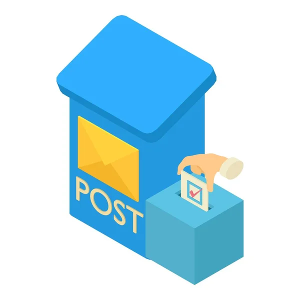 Mail Stemicoon Isometrische Vector Stemdocument Stembus Postbus Pictogram Verkiezingsconcept Kiesrecht — Stockvector