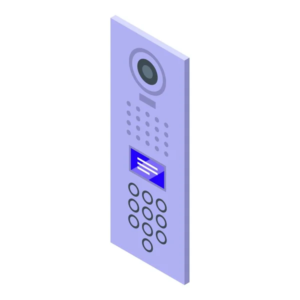 Icône Intercom Vecteur Isométrique Caméra Vidéo Téléphone Porte — Image vectorielle