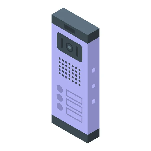 Telephone Intercom Icon Isometric Vector Video Door Control Button — Stock Vector