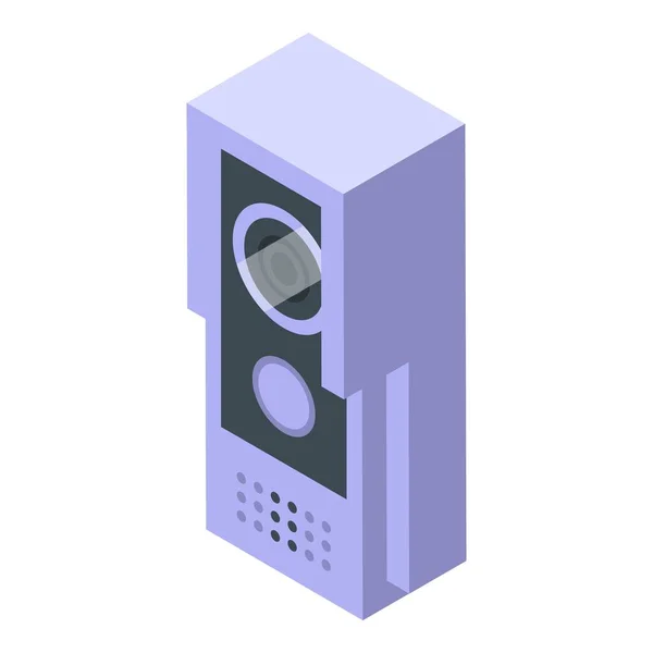 Icono Campana Intercomunicación Vector Isométrico Puerta Vídeo Sistema Cámara — Vector de stock