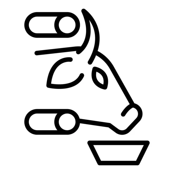 Вектор Контура Иконы Коровьего Молока Скотный Двор Ангус — стоковый вектор