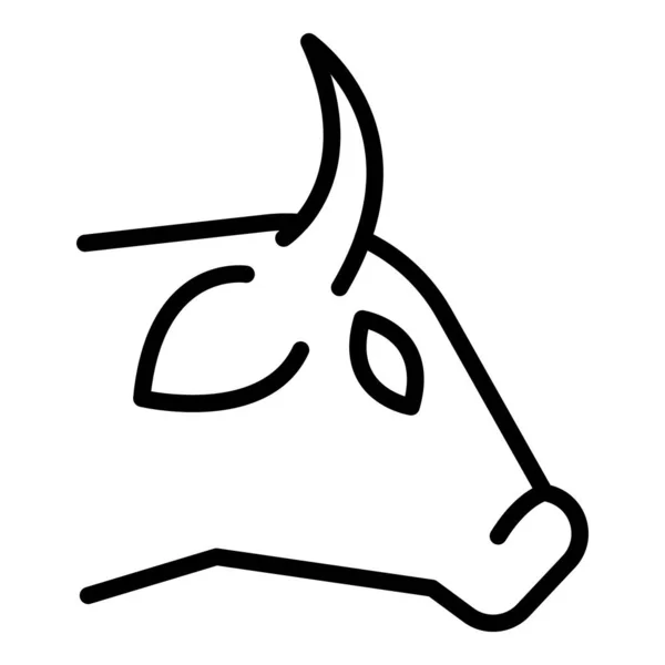 Cow Head Icon Outline Vector Cattle Farm Breed Animal — Stock Vector