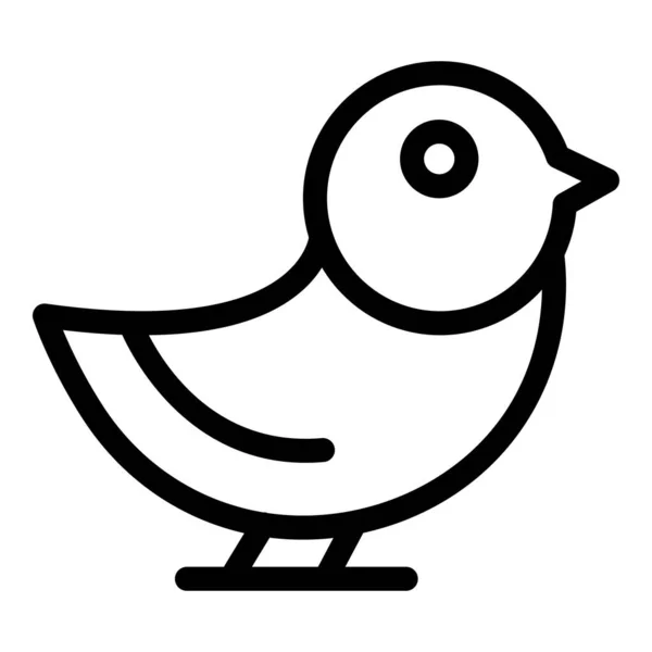 Arbre Moineau Icône Contour Vecteur Oiseau Volant Jolie Mouche — Image vectorielle