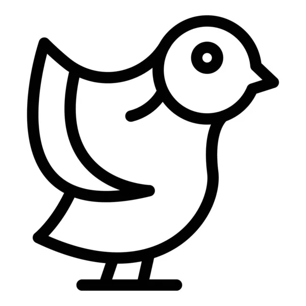 Moineau Domestique Icône Contour Vecteur Oiseau Arbre Jolie Mouche — Image vectorielle