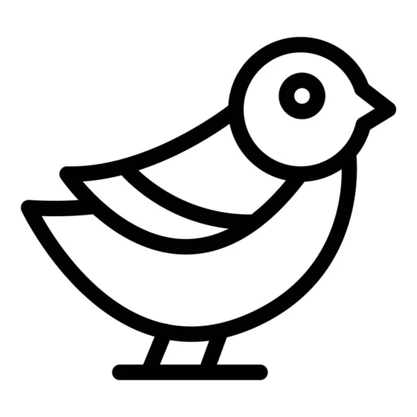 Küçük Serçe Simgesi Ana Hat Vektörü Kuş Ağacı Şirin Sinek — Stok Vektör