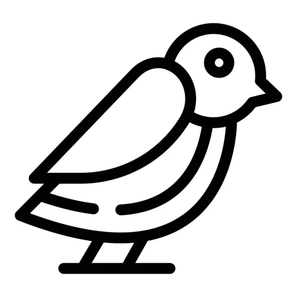 かわいいスパローアイコンアウトラインベクトル 動物の鳥 空飛ぶ鳥 — ストックベクタ
