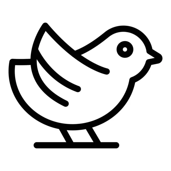 Moineau Mouche Icône Contour Vecteur Vol Oiseau Maison Des Arbres — Image vectorielle