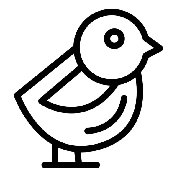 麻雀坐图标轮廓矢量 可爱的小鸟 — 图库矢量图片