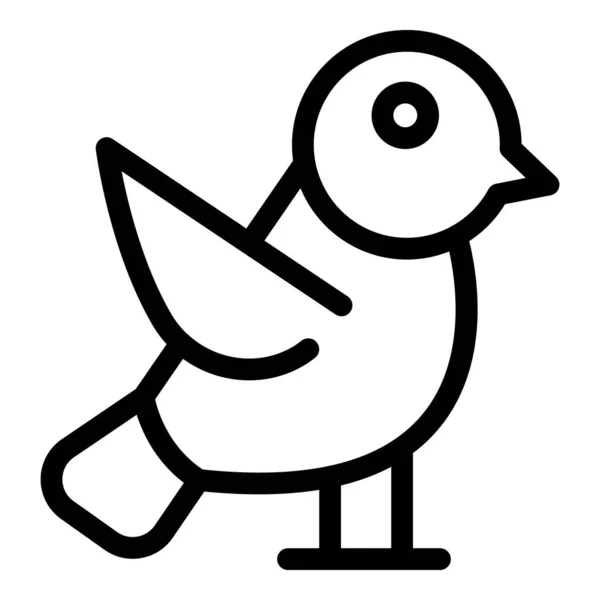 Serçe Kuş Ikonu Ana Hat Vektörü Küçük Kuş Sevimli Mutlu — Stok Vektör
