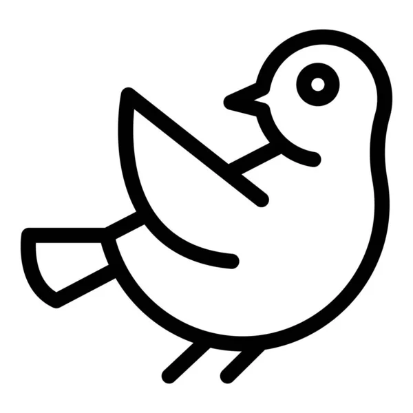 Moineau Volant Icône Contour Vecteur Mignon Petit Oiseau Domestique — Image vectorielle