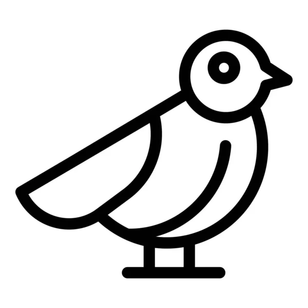 女性のスパローアイコンアウトラインベクトル ツリーバード かわいい鳥 — ストックベクタ
