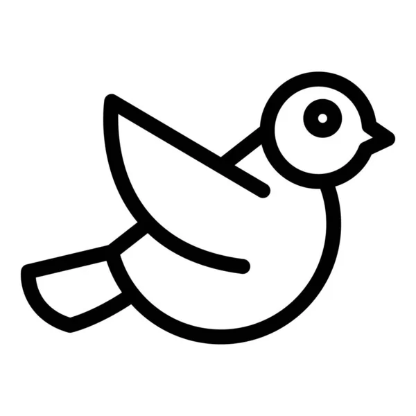 Moineau Vol Icône Contour Vecteur Oiseau Arbre Jolie Mouche — Image vectorielle