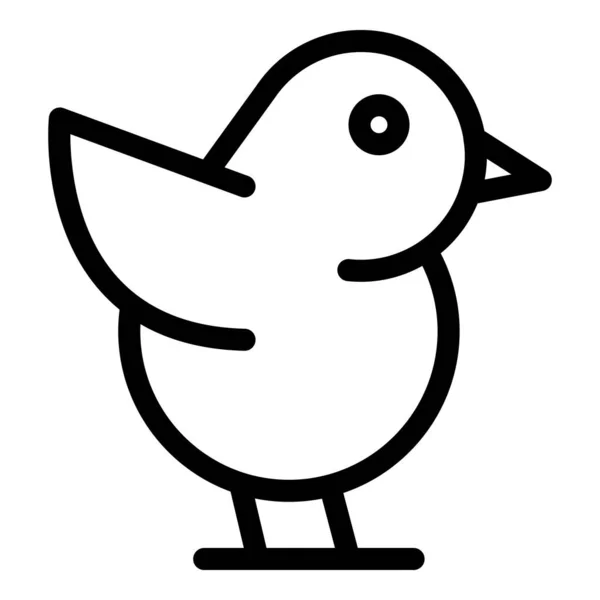 Mignon Vecteur Contour Icône Moineau Oiseau Animal Jour Mouche — Image vectorielle