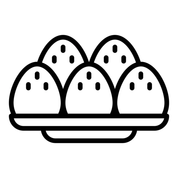 卵アイコンの輪郭ベクトルを調理 焼き料理だ フードソース — ストックベクタ