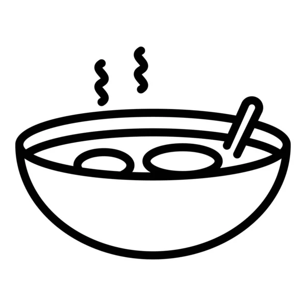 菜汤图标勾勒病媒 巴西菜 食品肉类 — 图库矢量图片