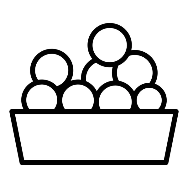 stock vector Meat balls dish icon outline vector. Baked food. Bowl cooked