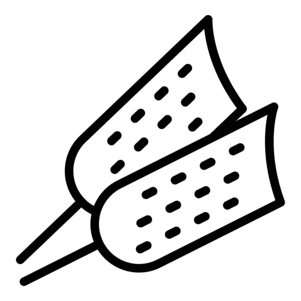 韩国玉米狗图标勾勒病媒 康纳多棒 酱油煎 — 图库矢量图片