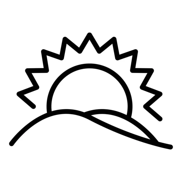 Horké Pouštní Slunce Ikona Obrys Vektor Arabský Tábor Pískové Zvíře — Stockový vektor