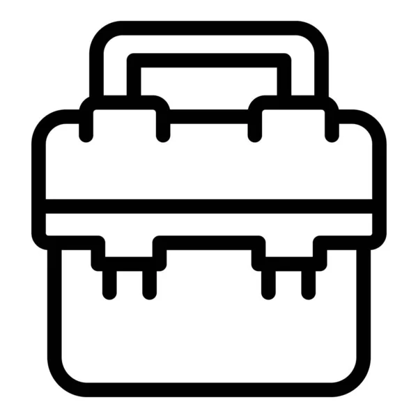 Fixer Boîte Icône Contour Vecteur Ouvre Boîte Outils Marteau Réparation — Image vectorielle