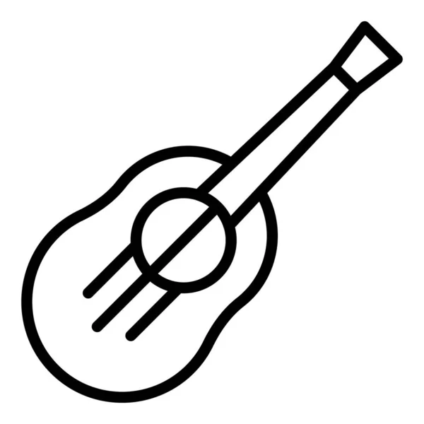 Ukulele Instrumento Icono Contorno Vector Guitarra Musical Arte Playa — Vector de stock