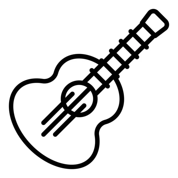 Ukulele Jugar Icono Contorno Vector Guitarra Musical Arte Acústico — Vector de stock