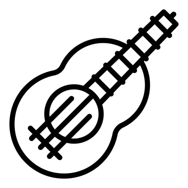 Country Ukulele Ikon Ana Hatları Vektörü Müzik Gitarı Akustik Gitar — Stok Vektör