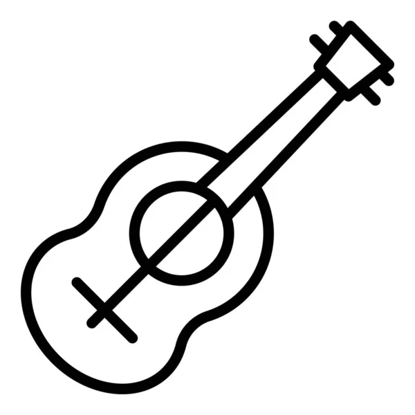 Ikon Jazz Ukulele Garis Besar Vektor Musik Gitar Seni Akustik - Stok Vektor