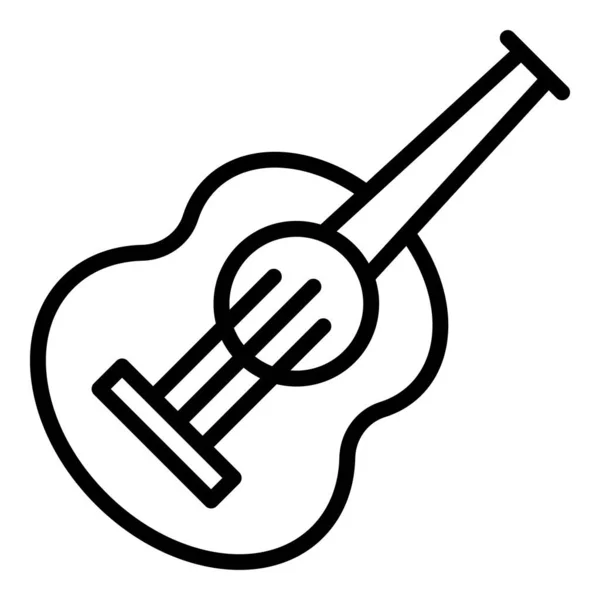 Bajo Ukelele Icono Contorno Vector Instrumento Musical Juego Arte — Vector de stock