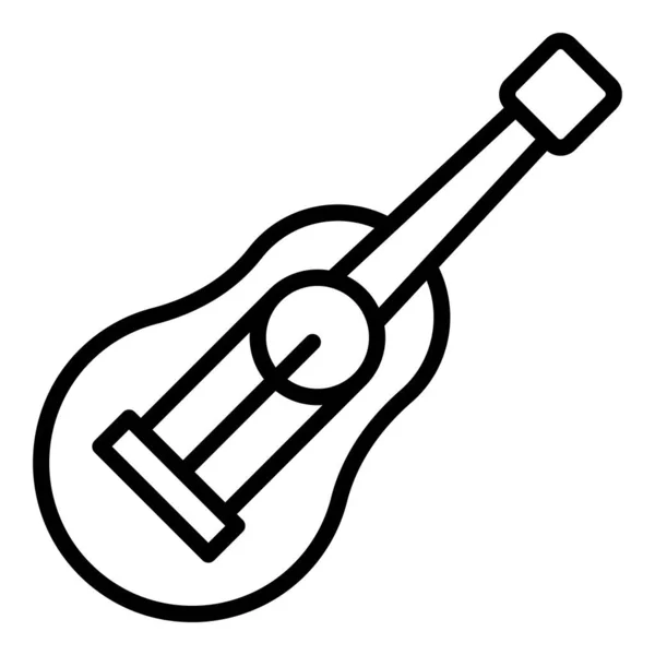 Icono Decorativo Ukelele Contorno Vector Instrumento Musical Lindo Juego — Vector de stock