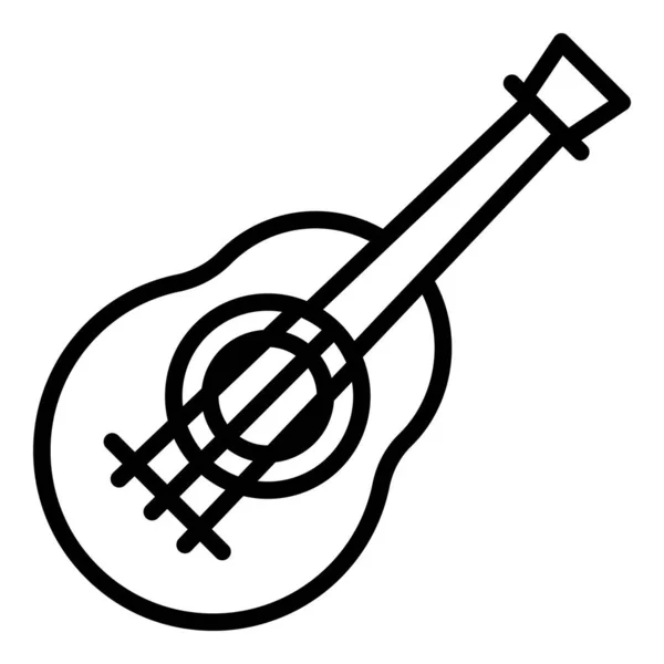 Hawái Ukelele Icono Contorno Vector Guitarra Musical Arte Acústico — Archivo Imágenes Vectoriales