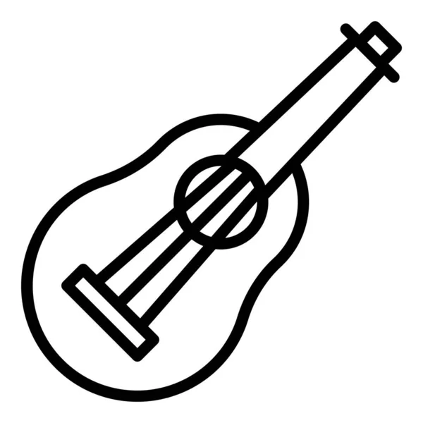 ウクレレギターアイコンアウトラインベクトル ハワイの音楽 音響芸術 — ストックベクタ