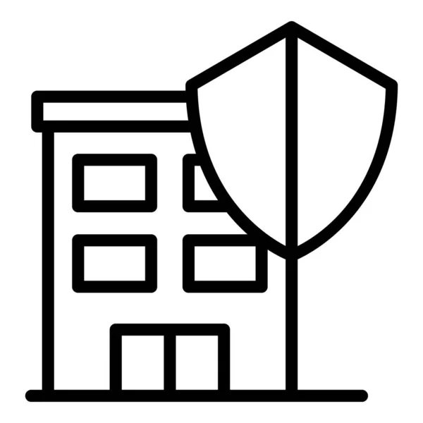 Gesicherte Haus Icon Umrissvektor Sozialdienst Patientenhilfe — Stockvektor