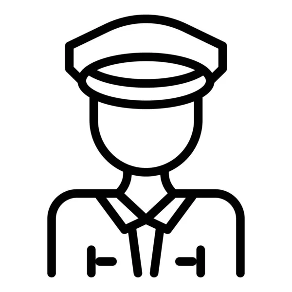 Agente Della Guardia Icon Outline Vector Scuola Sicurezza Poliziotto — Vettoriale Stock
