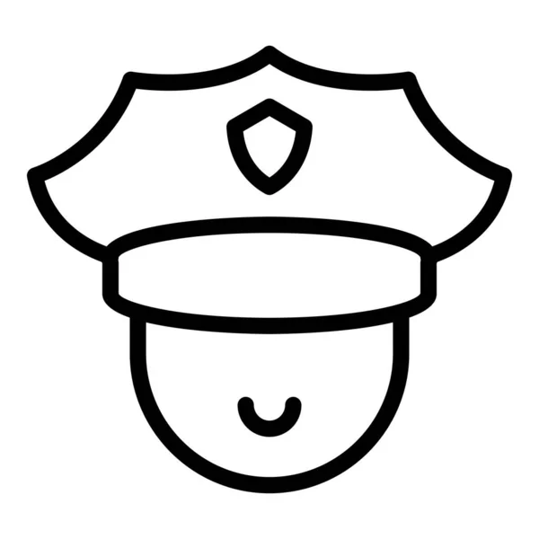 Police Officer Icon Outline Vector Policeman Safety City Man — Stock Vector