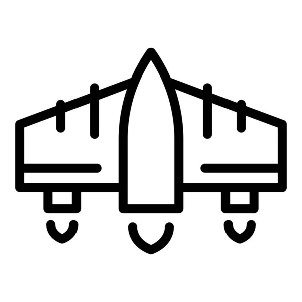 Zukünftige Jetpack Symbole Umreißen Vektor Geschicklichkeitsflugzeug Astronautenerfolg — Stockvektor