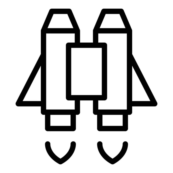 Digital Jetpack Icono Contorno Vector Velocidad Cohete Competencia Futura — Archivo Imágenes Vectoriales