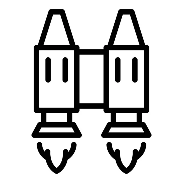 Fun Jetpack Icon Outline Vector Speed Work Boost Rocket — Stock Vector