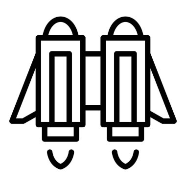 Sırt roketi simgesi ana hatlarını yükselt. Hız roketi. Gelecekteki başarı