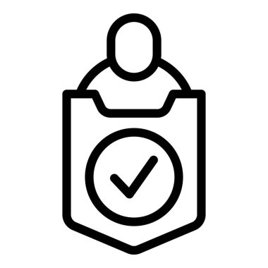 Onaylanmış Vpn simgesi ana hatları vektörü. Çevrimiçi güvenlik. Taşınabilir güvenlik