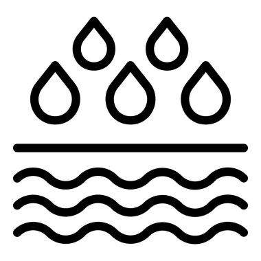 Su enerjisi ikonu ana hat vektörü. Doğa ekonomisi. Yaprak teknolojisi