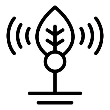 Dijital bakım yaprağı ikonu ana hatları vektörü. Teknoloji ağacı. Enerji Sağlığı